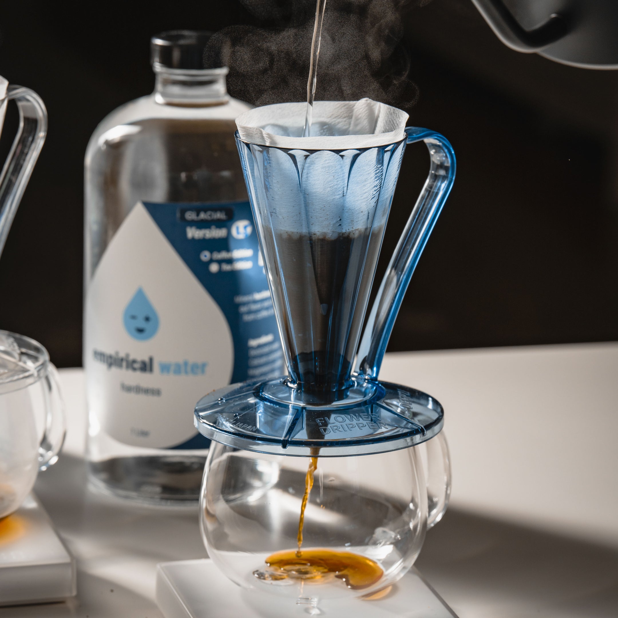 pour over using the best water for coffee